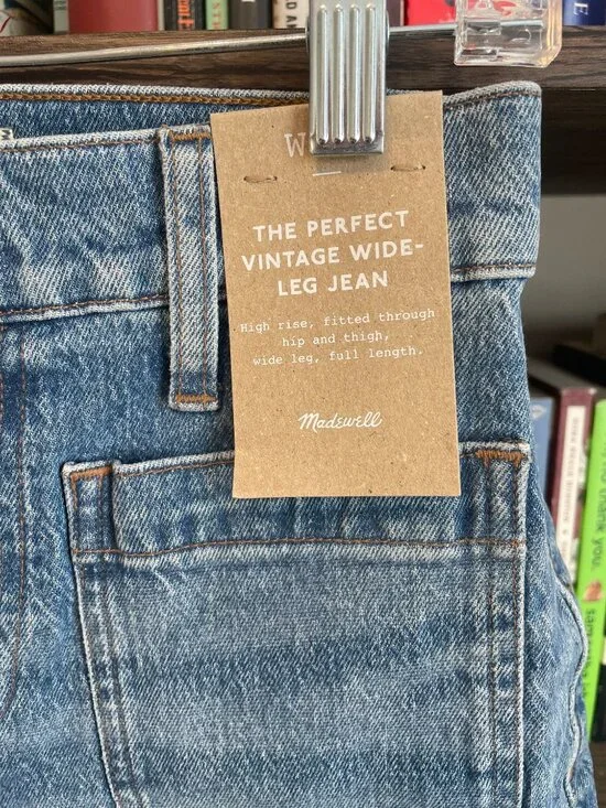 NWT Madewell Emmett patch pocket wide leg ankle jean - Picture 3 of 10